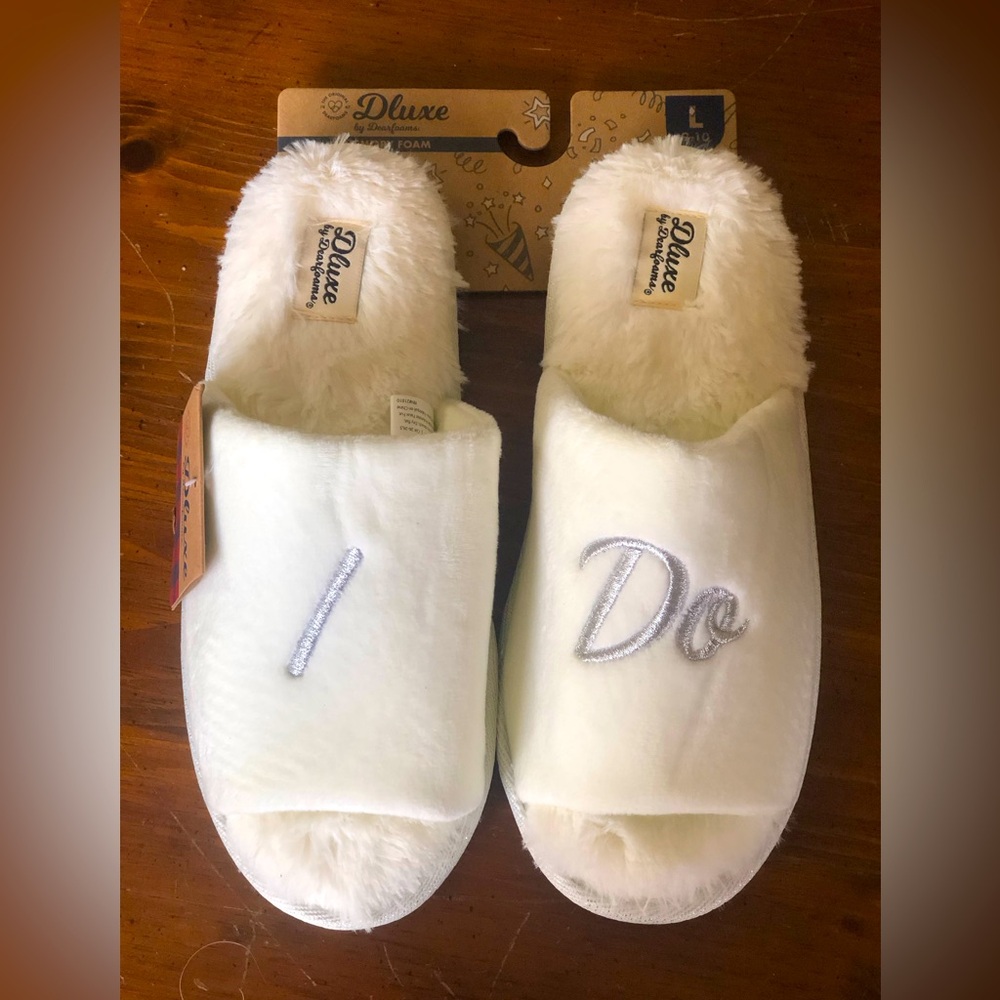 Women’s I Do Bride Bachelorette Wedding Slipper House shoes
